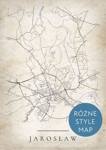 Plakat Mapa Miasta Jarosław w 12 wariantach stylu do wyboru