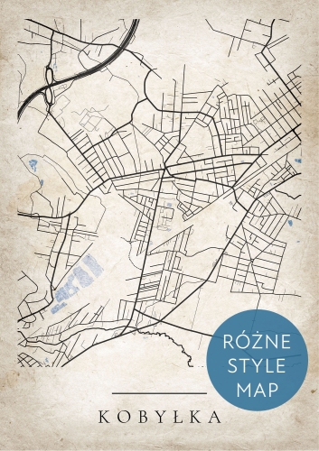 Plakat Mapa Miasta Kobyłka w 12 wariantach stylu