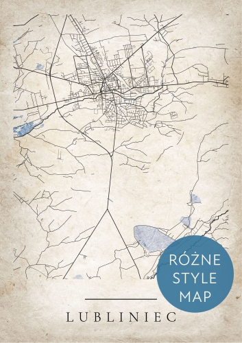 Plakat Mapa Miasta Lubliniec w 12 wariantach stylu