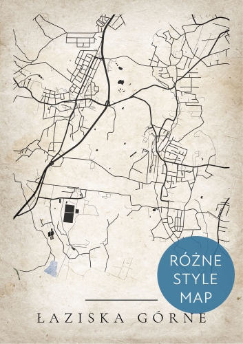Plakat Mapa Miasta Łaziska Górne w 12 wariantach stylu