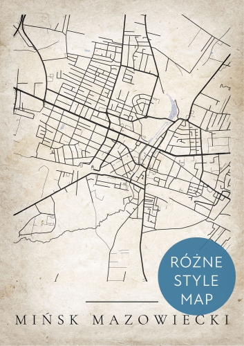 Plakat Mapa Miasta Mińsk Mazowiecki w 12 wariantach stylu