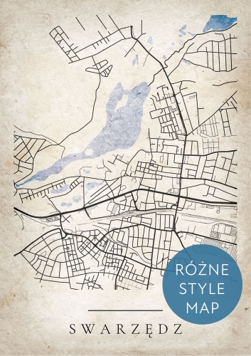 Plakat Mapa Miasta Swarzędz w 12 wariantach stylu