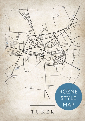 Plakat Mapa Miasta Turek w 12 wariantach stylu