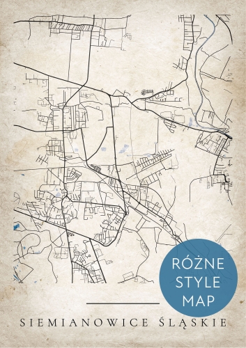 Plakat Mapa Miasta Siemianowice Śląskie w 12 wariantach stylu