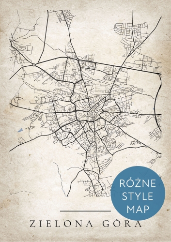 Plakat Mapa Miasta Zielona Góra w 12 wariantach stylu