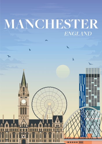 Plakat podróżniczy Manchester UK