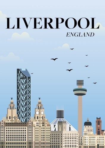 Plakat podróżniczy Liverpool UK 
