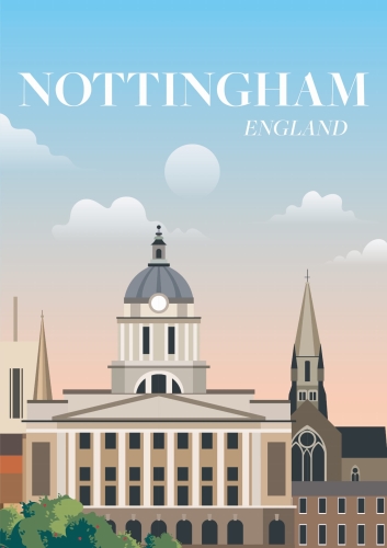 Plakat podróżniczy Nottingham UK