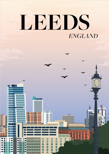 Plakat podróżniczy Leeds UK