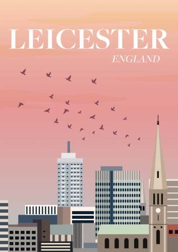 Plakat podróżniczy Leicester UK