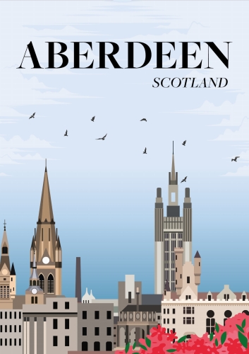 Plakat podróżniczy Aberdeen Scotland Szkocja