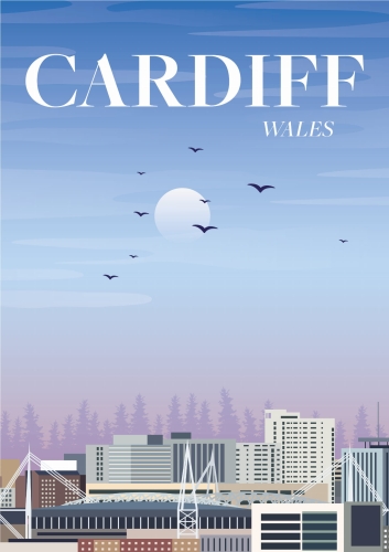 Plakat podróżniczy Cardiff Walia Wales