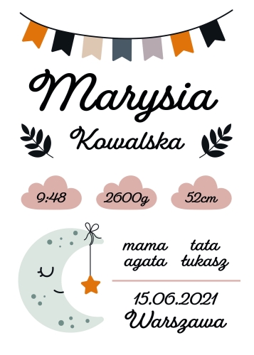 Metryczka dla Noworodka – Pamiątka Narodzin