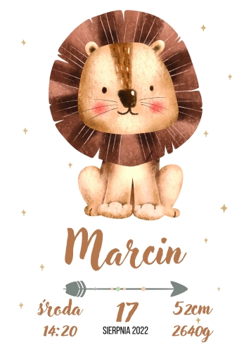 Metryczka na Chrzest – Personalizowany Plakat