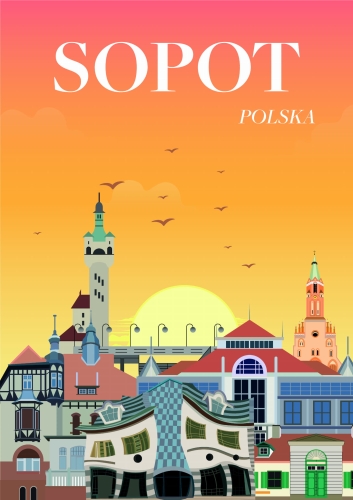 Plakat podróżniczy Sopot