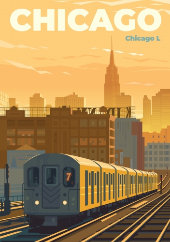 Plakat podróżniczy Chicago USA