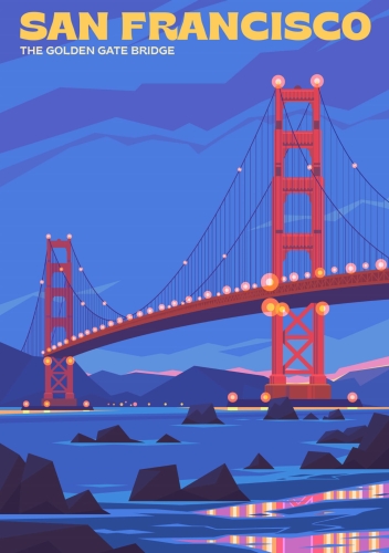 Plakat podróżniczy San Francisco USA