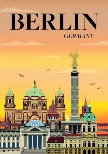Plakat podróżniczy Berlin Niemcy