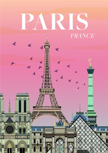Plakat podróżniczy Paryż Paris