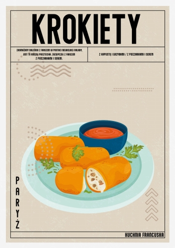 Plakat Kuchenny Krokiety Do Kuchni