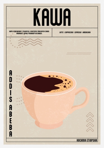 Plakat Do Kuchni Kawa Coffee  wersja polska plakatu