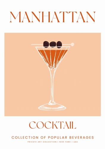 Plakat Cocktails drinki drinks Manhattan