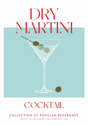 Plakat Cocktails drinki drinks Dry Martini