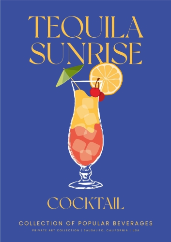 Plakat Cocktails drinki drinks Tequila Sunrise