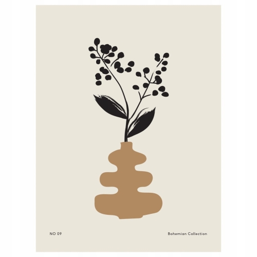 Plakat w stylu boho bohema naturalne
