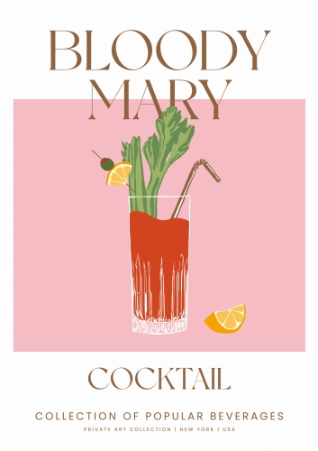 Plakat Cocktails drinki drinks Bloody Mary