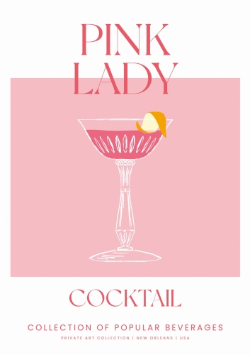 Plakat Cocktails drinki drinks Pink Lady
