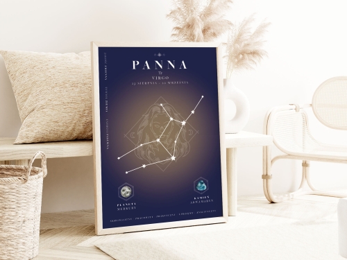 Plakat ze Znakiem Zodiaku- Panna,  Możliwość Personalizacji