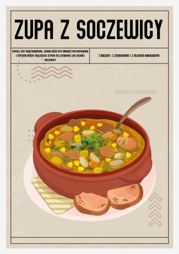 Plakat Kuchenny Zupa z Soczewicy Do Kuchni