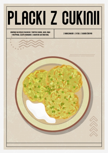 Plakat Kuchenny Placki z Cukinii Do Kuchni