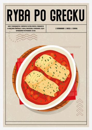 Plakat Kuchenny Ryba po Grecku Do Kuchni