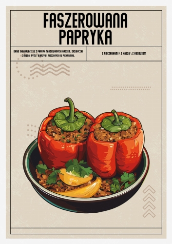 Plakat Kuchenny Faszerowana Papryka Do Kuchni