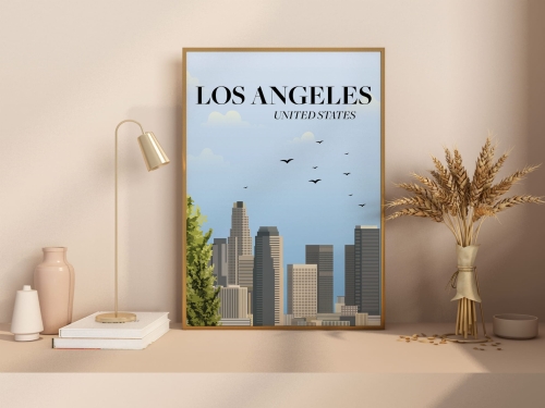 Plakat podróżniczy Los Angeles, USA, Stany Zjednoczone