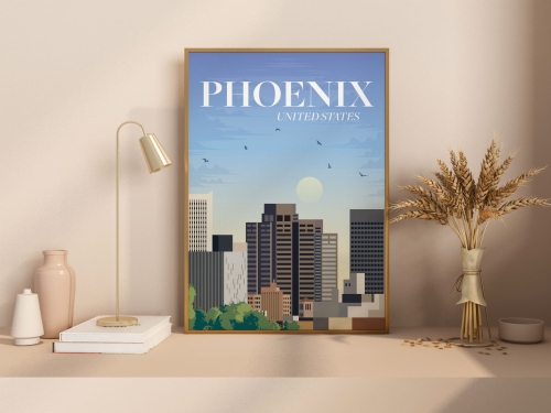 Plakat podróżniczy Phoenix, USA, Stany Zjednoczone