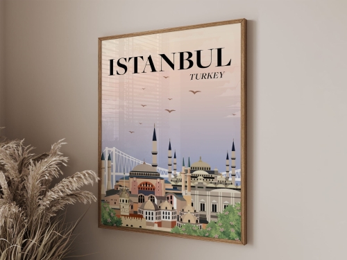 Plakat podróżniczy Istambuł, Turcja, Istanbul, Turkey