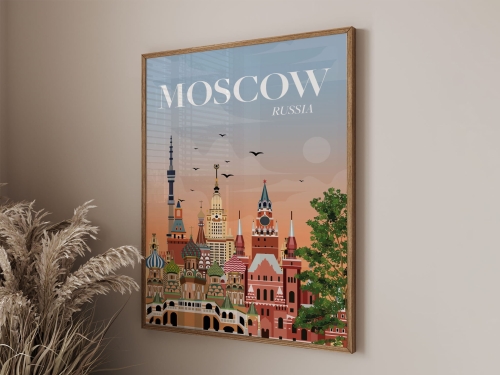 Plakat podróżniczy Moskwa, Rosja, Moscow, Russia