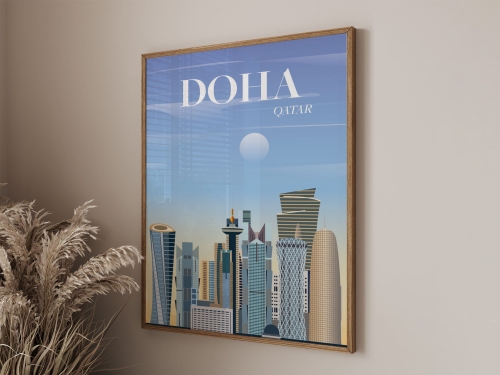 Plakat podróżniczy Doha, Qatar, Katar