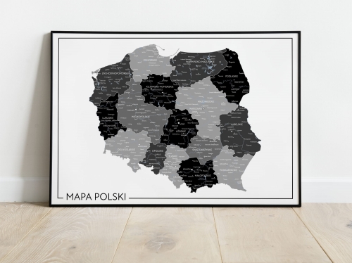 Plakat Mapa Polski