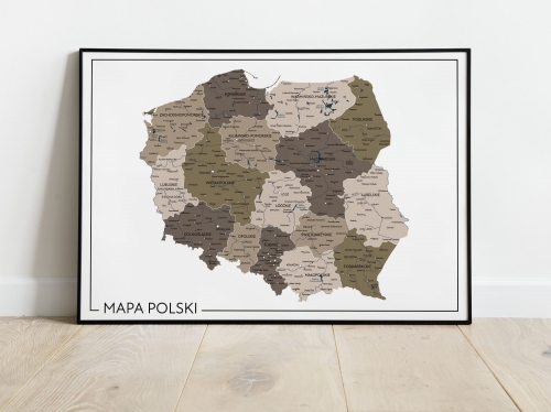 Plakat Mapa Polski