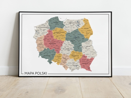 Plakat Mapa Polski