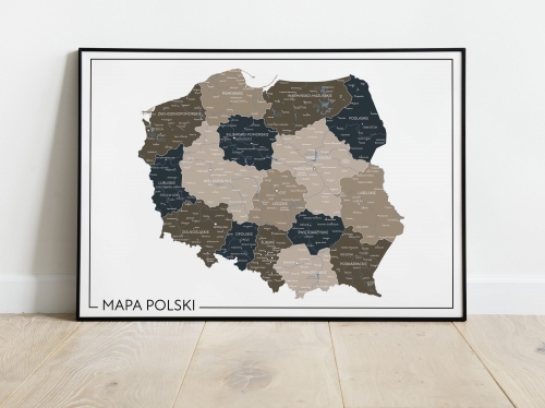 Plakat Mapa Polski