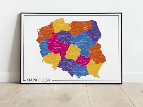 Plakat Mapa Polski