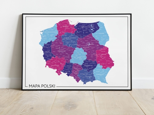 Plakat Mapa Polski