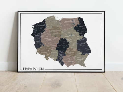 Plakat Mapa Polski