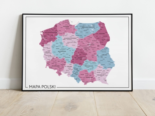 Plakat Mapa Polski