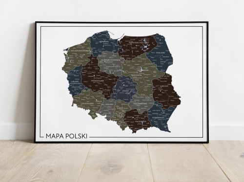 Plakat Mapa Polski
